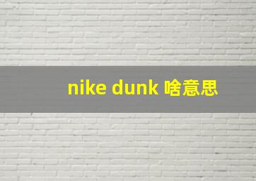 nike dunk 啥意思